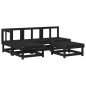 vidaXL Set Divani da Giardino 5 pz con Cuscini in Legno Massello Nero