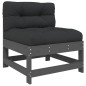 vidaXL Set Divani da Giardino 5pz con Cuscini in Legno Massello Grigio vidaXL Set Divani da Giardino 5pz con Cuscini in Legno Massello Grigio
