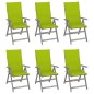Sedie da Giardino Reclinabili 6 pz con Cuscini Massello Acacia Sedie da Giardino Reclinabili 6 pz con Cuscini Massello Acacia