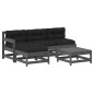 vidaXL Set Divani da Giardino 5pz con Cuscini in Legno Massello Grigio vidaXL Set Divani da Giardino 5pz con Cuscini in Legno Massello Grigio