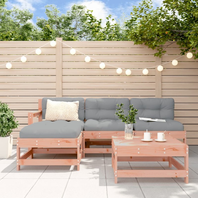 vidaXL Set Divani Giardino 5 pz con Cuscini Legno Massello di Douglas vidaXL Set Divani Giardino 5 pz con Cuscini Legno Massello di Douglas