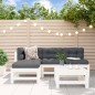 vidaXL Set Divani da Giardino 5pz con Cuscini in Legno Massello Bianco vidaXL Set Divani da Giardino 5pz con Cuscini in Legno Massello Bianco