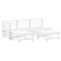 vidaXL Set Divani da Giardino 5pz con Cuscini in Legno Massello Bianco vidaXL Set Divani da Giardino 5pz con Cuscini in Legno Massello Bianco
