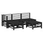 vidaXL Set Divani da Giardino 5 pz con Cuscini in Legno Massello Nero vidaXL Set Divani da Giardino 5 pz con Cuscini in Legno Massello Nero