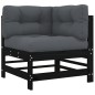 vidaXL Set Divani da Giardino 5 pz con Cuscini in Legno Massello Nero vidaXL Set Divani da Giardino 5 pz con Cuscini in Legno Massello Nero