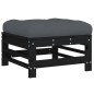 vidaXL Set Divani da Giardino 5 pz con Cuscini in Legno Massello Nero vidaXL Set Divani da Giardino 5 pz con Cuscini in Legno Massello Nero