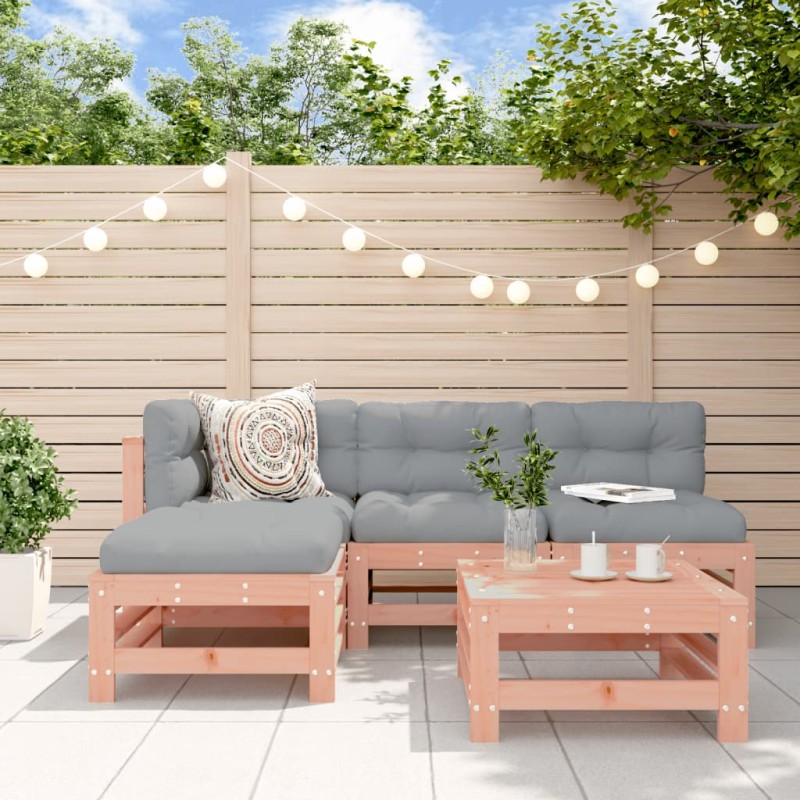 vidaXL Set Divani Giardino 5 pz con Cuscini Legno Massello di Douglas vidaXL Set Divani Giardino 5 pz con Cuscini Legno Massello di Douglas