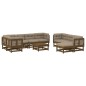 vidaXL Set Divani da Giardino 10pz con Cuscini in Legno Massello Miele
