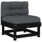 vidaXL Set Divani da Giardino 10 pz con Cuscini Legno Massello Nero