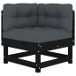 vidaXL Set Divani da Giardino 10 pz con Cuscini Legno Massello Nero