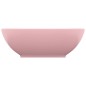 Lavandino Lusso Ovale Rosa Opaco 40x33 cm in Ceramica