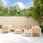 vidaXL Set Divani da Giardino 10 pz con Cuscini in Legno Massello vidaXL Set Divani da Giardino 10 pz con Cuscini in Legno Massello
