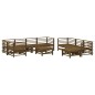 vidaXL Set Divani da Giardino 10pz con Cuscini in Legno Massello Miele