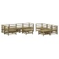 vidaXL Set Divani da Giardino 10 pz con Cuscini Legno Impregnato Pino