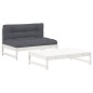 vidaXL Set Divani da Giardino 2pz con Cuscini in Legno Massello Bianco vidaXL Set Divani da Giardino 2pz con Cuscini in Legno Massello Bianco
