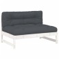 vidaXL Set Divani da Giardino 2pz con Cuscini in Legno Massello Bianco vidaXL Set Divani da Giardino 2pz con Cuscini in Legno Massello Bianco