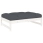 vidaXL Set Divani da Giardino 2pz con Cuscini in Legno Massello Bianco vidaXL Set Divani da Giardino 2pz con Cuscini in Legno Massello Bianco
