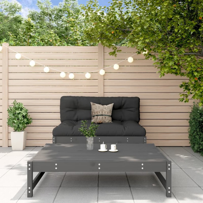 vidaXL Set Divani da Giardino 2pz con Cuscini in Legno Massello Grigio vidaXL Set Divani da Giardino 2pz con Cuscini in Legno Massello Grigio
