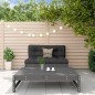 vidaXL Set Divani da Giardino 2pz con Cuscini in Legno Massello Grigio vidaXL Set Divani da Giardino 2pz con Cuscini in Legno Massello Grigio