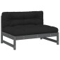 vidaXL Set Divani da Giardino 2pz con Cuscini in Legno Massello Grigio vidaXL Set Divani da Giardino 2pz con Cuscini in Legno Massello Grigio