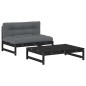 vidaXL Set Divani da Giardino 2 pz con Cuscini in Legno Massello Nero vidaXL Set Divani da Giardino 2 pz con Cuscini in Legno Massello Nero