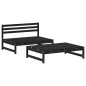 vidaXL Set Divani da Giardino 2 pz con Cuscini in Legno Massello Nero vidaXL Set Divani da Giardino 2 pz con Cuscini in Legno Massello Nero