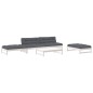 vidaXL Set Divani da Giardino 5pz con Cuscini in Legno Massello Bianco vidaXL Set Divani da Giardino 5pz con Cuscini in Legno Massello Bianco