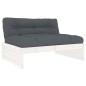 vidaXL Set Divani da Giardino 5pz con Cuscini in Legno Massello Bianco vidaXL Set Divani da Giardino 5pz con Cuscini in Legno Massello Bianco
