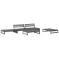 vidaXL Set Divani da Giardino 5pz con Cuscini in Legno Massello Grigio