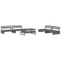 vidaXL Set Divani da Giardino 6pz con Cuscini in Legno Massello Grigio vidaXL Set Divani da Giardino 6pz con Cuscini in Legno Massello Grigio
