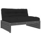 vidaXL Set Divani da Giardino 6pz con Cuscini in Legno Massello Grigio vidaXL Set Divani da Giardino 6pz con Cuscini in Legno Massello Grigio