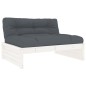 vidaXL Set Divani da Giardino 2pz con Cuscini in Legno Massello Bianco