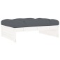 vidaXL Set Divani da Giardino 2pz con Cuscini in Legno Massello Bianco