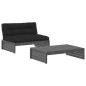 vidaXL Set Divani da Giardino 2pz con Cuscini in Legno Massello Grigio vidaXL Set Divani da Giardino 2pz con Cuscini in Legno Massello Grigio
