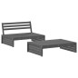 vidaXL Set Divani da Giardino 2pz con Cuscini in Legno Massello Grigio vidaXL Set Divani da Giardino 2pz con Cuscini in Legno Massello Grigio