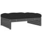 vidaXL Set Divani da Giardino 2pz con Cuscini in Legno Massello Grigio vidaXL Set Divani da Giardino 2pz con Cuscini in Legno Massello Grigio