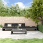 vidaXL Set Divani da Giardino 4pz con Cuscini in Legno Massello Grigio vidaXL Set Divani da Giardino 4pz con Cuscini in Legno Massello Grigio