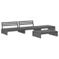 vidaXL Set Divani da Giardino 4pz con Cuscini in Legno Massello Grigio vidaXL Set Divani da Giardino 4pz con Cuscini in Legno Massello Grigio