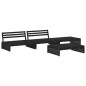 vidaXL Set Divani da Giardino 4 pz con Cuscini in Legno Massello Nero vidaXL Set Divani da Giardino 4 pz con Cuscini in Legno Massello Nero
