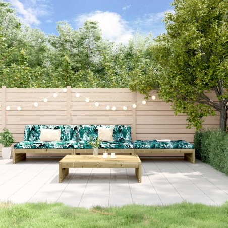 vidaXL Set Divani da Giardino 4pz con Cuscini Legno Impregnato di Pino