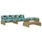 vidaXL Set Divani da Giardino 4pz con Cuscini Legno Impregnato di Pino vidaXL Set Divani da Giardino 4pz con Cuscini Legno Impregnato di Pino