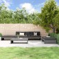 vidaXL Set Divani da Giardino 5pz con Cuscini in Legno Massello Grigio vidaXL Set Divani da Giardino 5pz con Cuscini in Legno Massello Grigio
