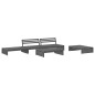 vidaXL Set Divani da Giardino 5pz con Cuscini in Legno Massello Grigio vidaXL Set Divani da Giardino 5pz con Cuscini in Legno Massello Grigio