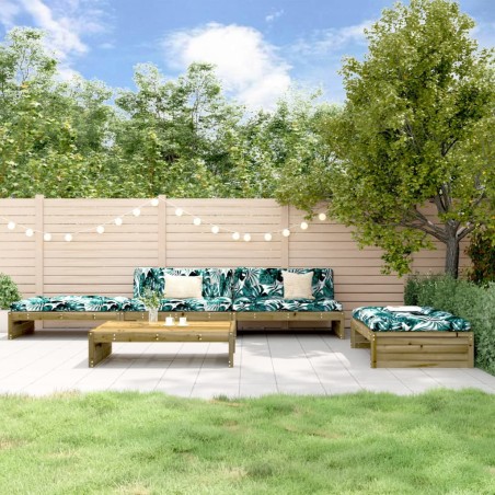 vidaXL Set Divani da Giardino 5pz con Cuscini Legno Impregnato di Pino