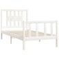 vidaXL Giroletto con Testiera Bianco Legno Massello di Pino 90x200 cm vidaXL Giroletto con Testiera Bianco Legno Massello di Pino 90x200 cm