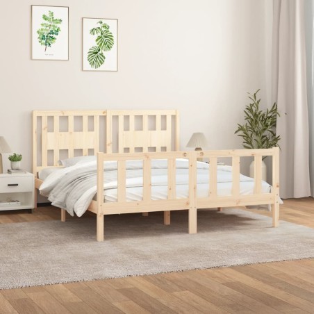 vidaXL Giroletto Testiera Legno Massello Pino 150x200 cm 5FT King Size
