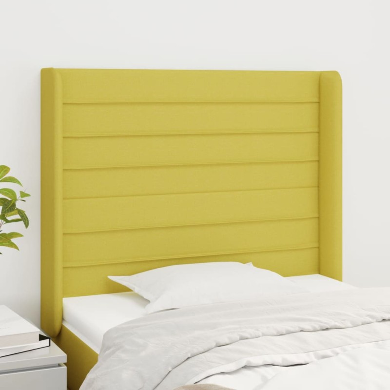 Testiera ad Orecchio Verde 103x16x118/128 cm in Tessuto Testiera ad Orecchio Verde 103x16x118/128 cm in Tessuto