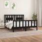 vidaXL Giroletto Testiera Nero Massello Pino 150x200 cm 5FT King Size vidaXL Giroletto Testiera Nero Massello Pino 150x200 cm 5FT King Size