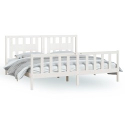 vidaXL Giroletto Testata Bianco Massello Pino 180x200cm 6FT Super King