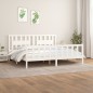vidaXL Giroletto con Testiera Bianco Legno Massello di Pino 200x200 cm vidaXL Giroletto con Testiera Bianco Legno Massello di Pino 200x200 cm